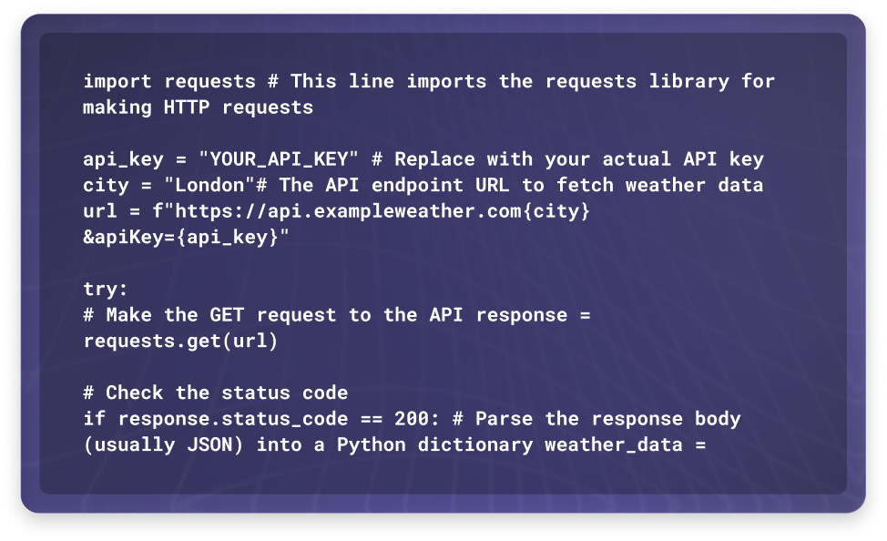 Stylized code brackets representing API documentation and integration development