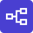 Icon showing connected nodes representing a workflow or use case