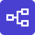 Purple flow chart icon representing use case