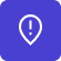 Exclamation point inside location pin icon representing capacity mismatches and underused or overloaded spaces