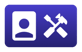Facilities leader profile icon with wrench and building operations symbol
